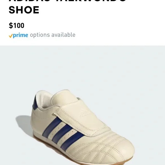 Adidas women's Cream and Navy Athletic Shoe taekwondo - Picture 3 of 12